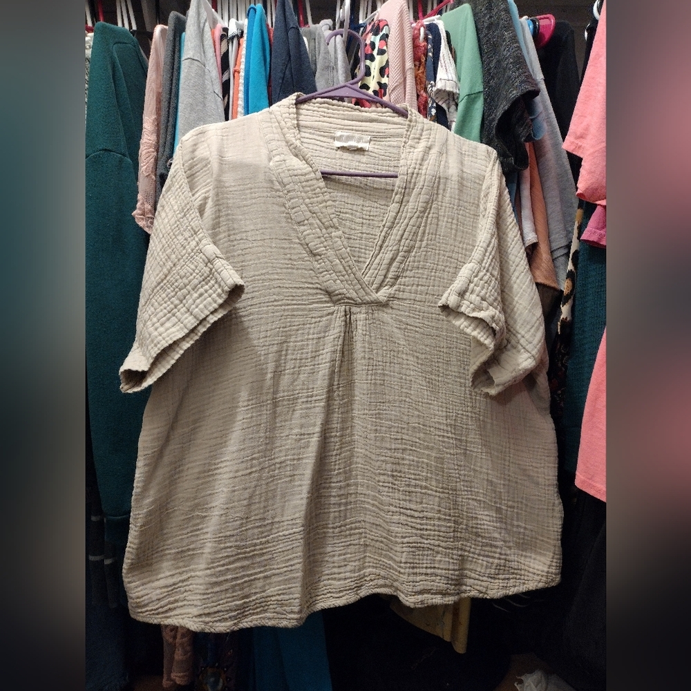 Honest cotton Cream Textured Blouse